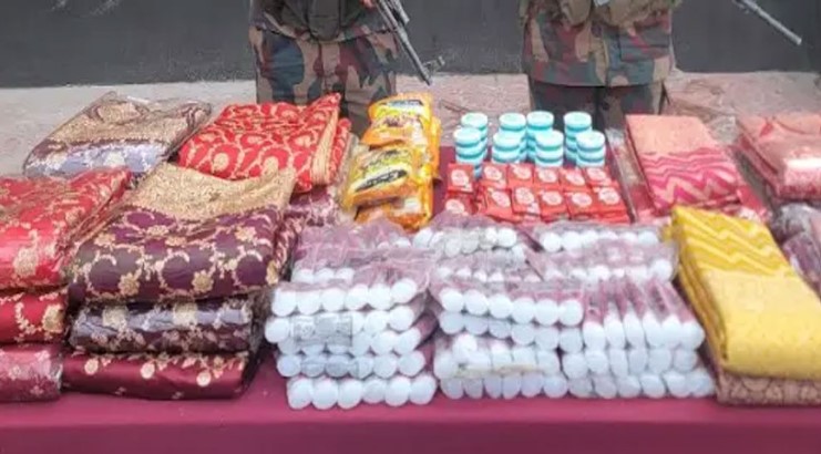 সিলেট সীমান্তে আড়াই কোটি টাকার চোরাই পণ্য জব্দ